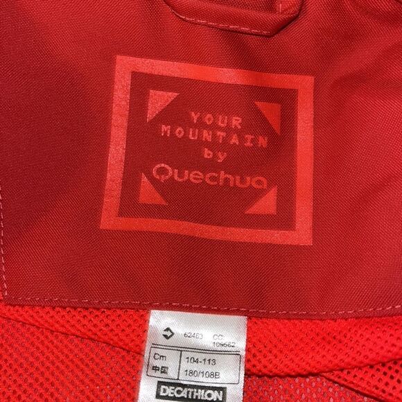 Quechua Decathalon red orange men’s hooded hiking trail waterproof jacket XL - Picture 6 of 9